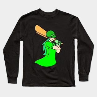 Cricket player girl Long Sleeve T-Shirt